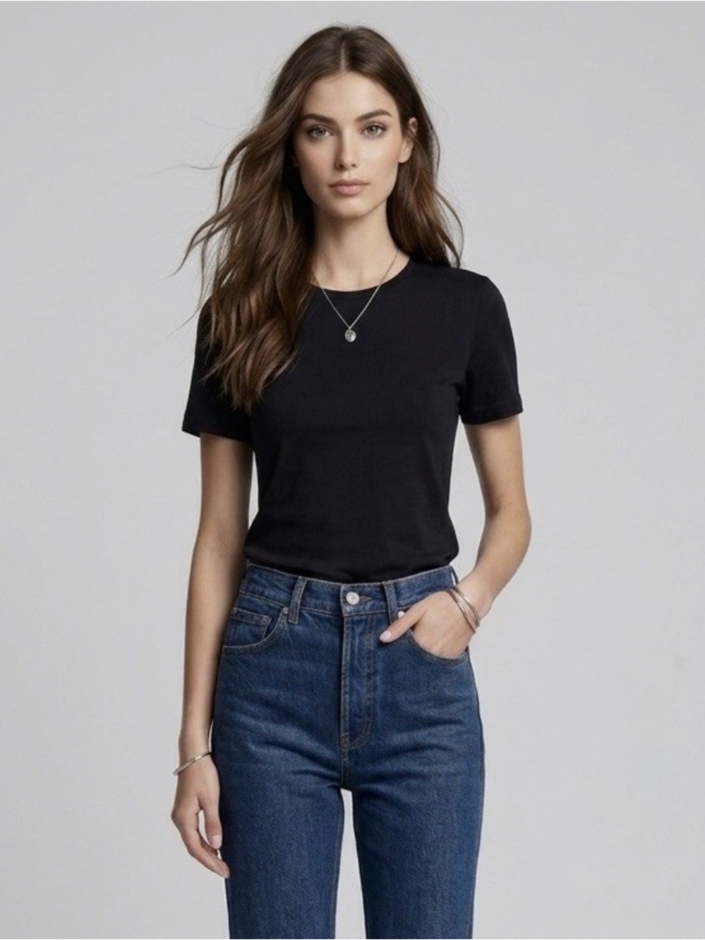 La Perla Black Silk Cotton Tee | Made in Italy | Size 8 US | Like New